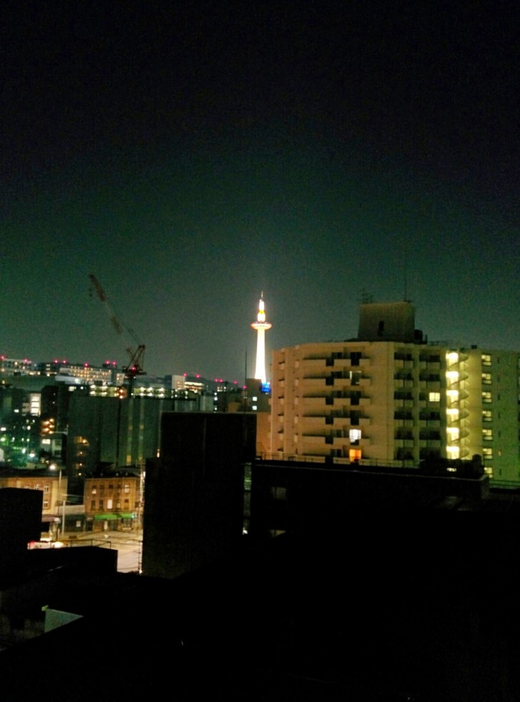 Kyoto Tower from K's House Rooftop