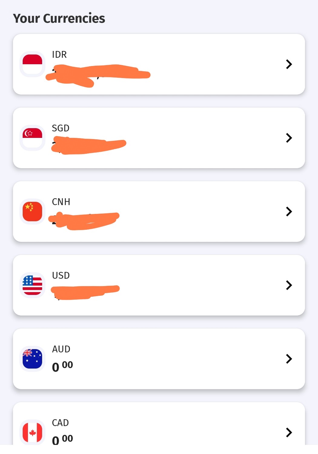 1 tabungan langsung dengan beberapa mata uang